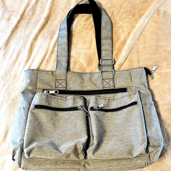 NWOT-Black and Gray Canvas Tote - Picture 1 of 6